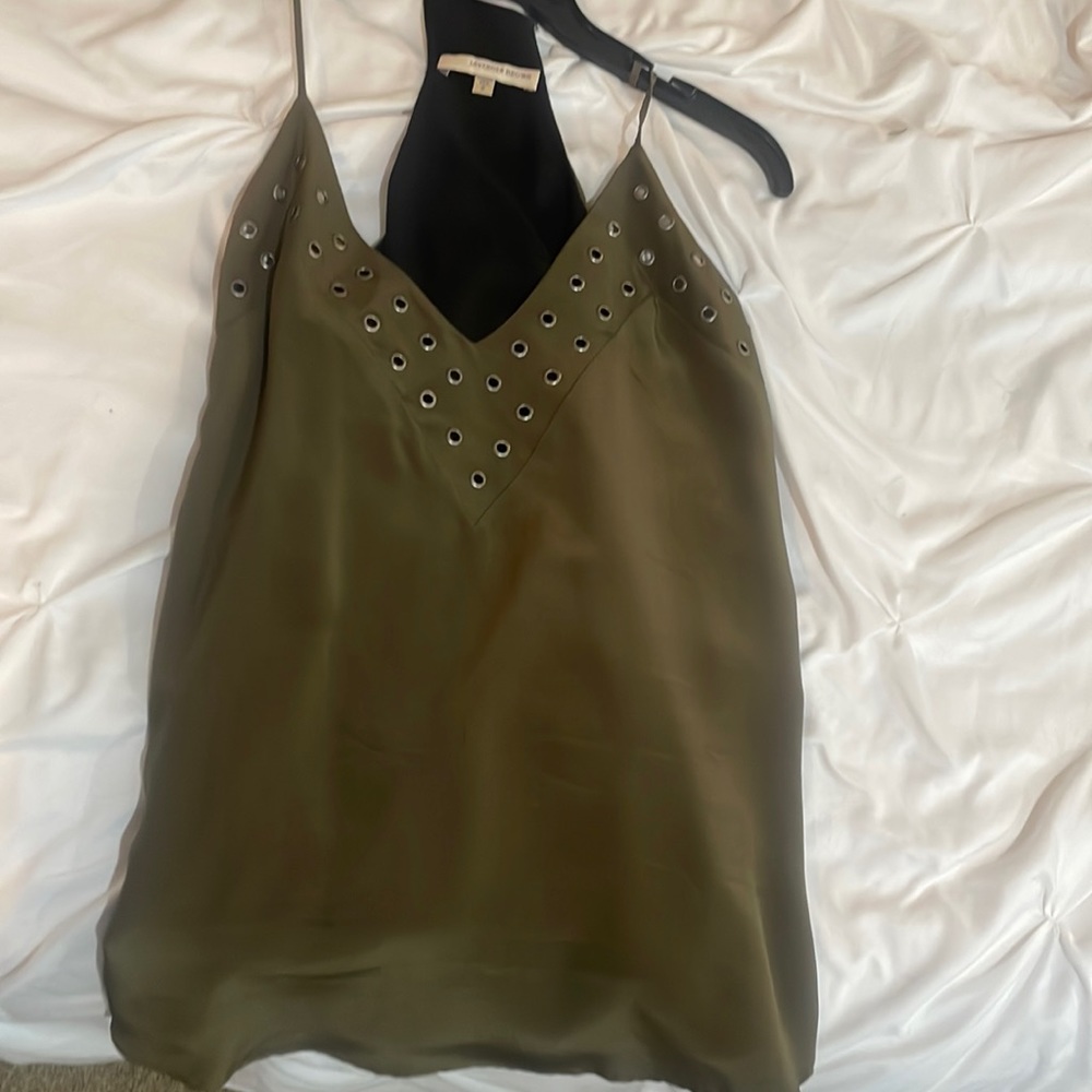 Olive Green tank with metal detail